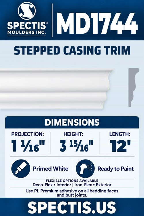 MD1744 stepped casing trim section and side profile