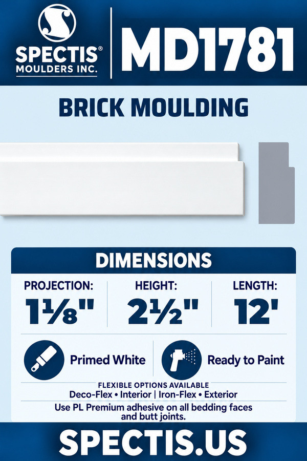 MD1781 brick moulding section and side profile
