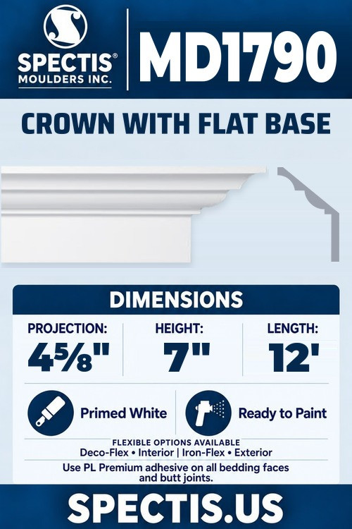 MD1790 crown with flat base section and side profile