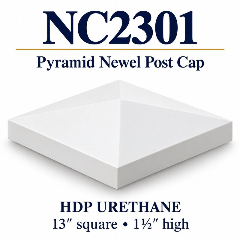 NC2301 Pyramid HDP Urethane Newel Cap – 13″ × 1½″ H