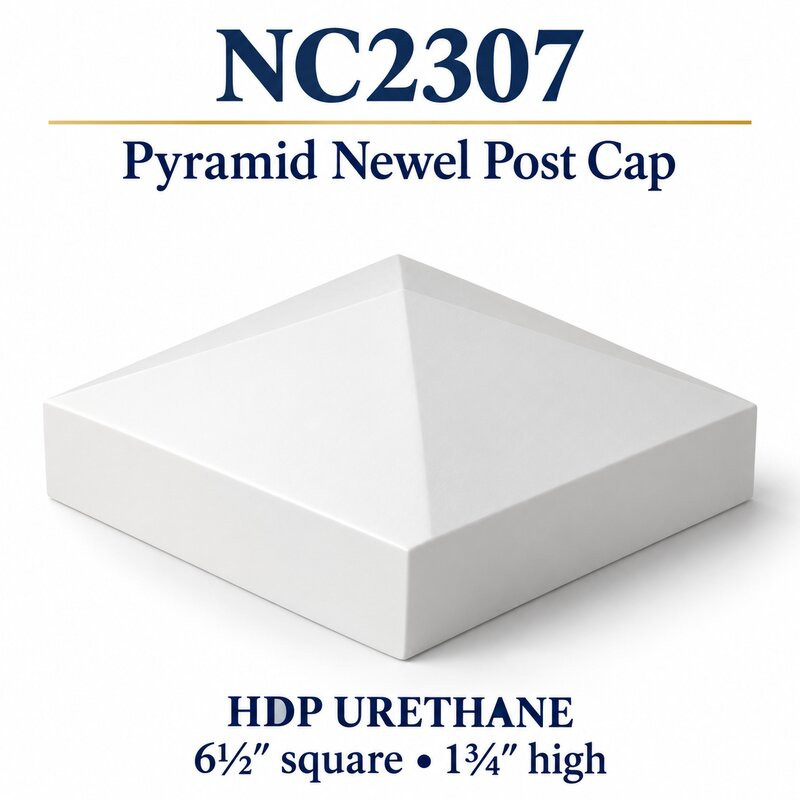 NC2307 Pyramid HDP Urethane Newel Cap – 6½″ × 1¾″ H