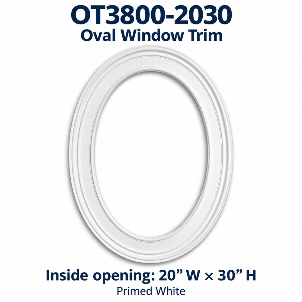 OT3800-2030 Oval Window Trim; Inside opening: 20" W × 30" H