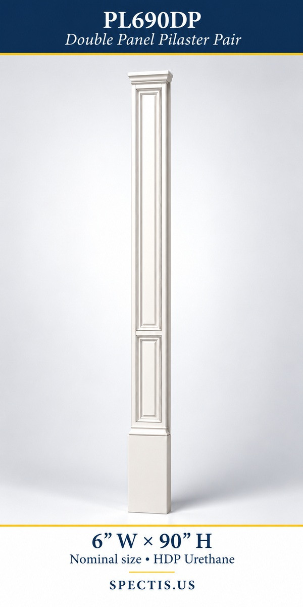 PL690DP Double Panel Pilaster Pair 6″ W × 90″ H