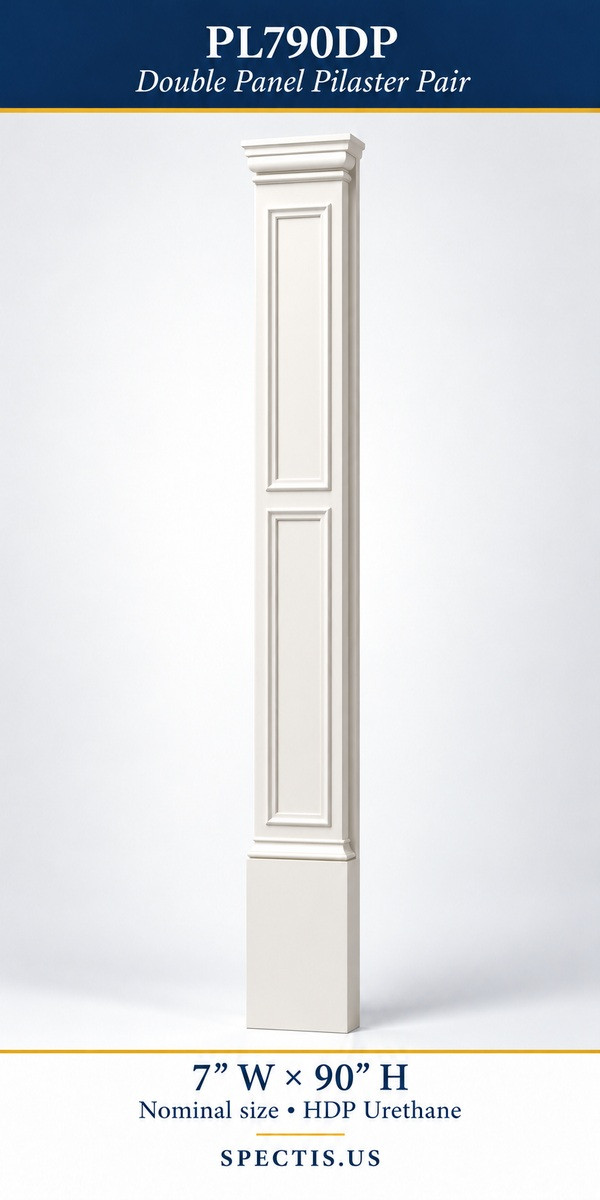 PL790DP Double Panel Pilaster Pair 7″ W × 90″ H