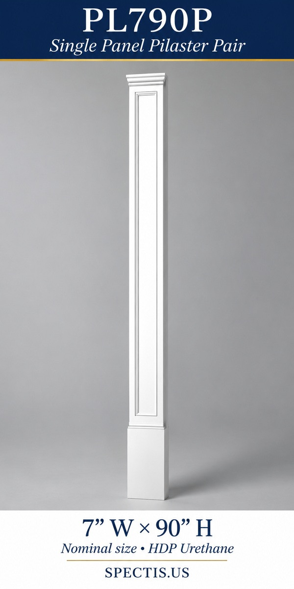 PL790P Single Panel Pilaster Pair 7″ W × 90″ H