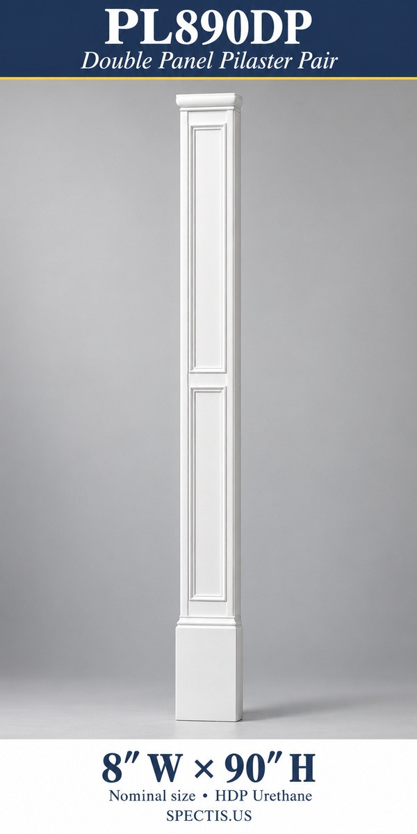 PL890DP Double Panel Pilaster Pair 8″ W × 90″ H