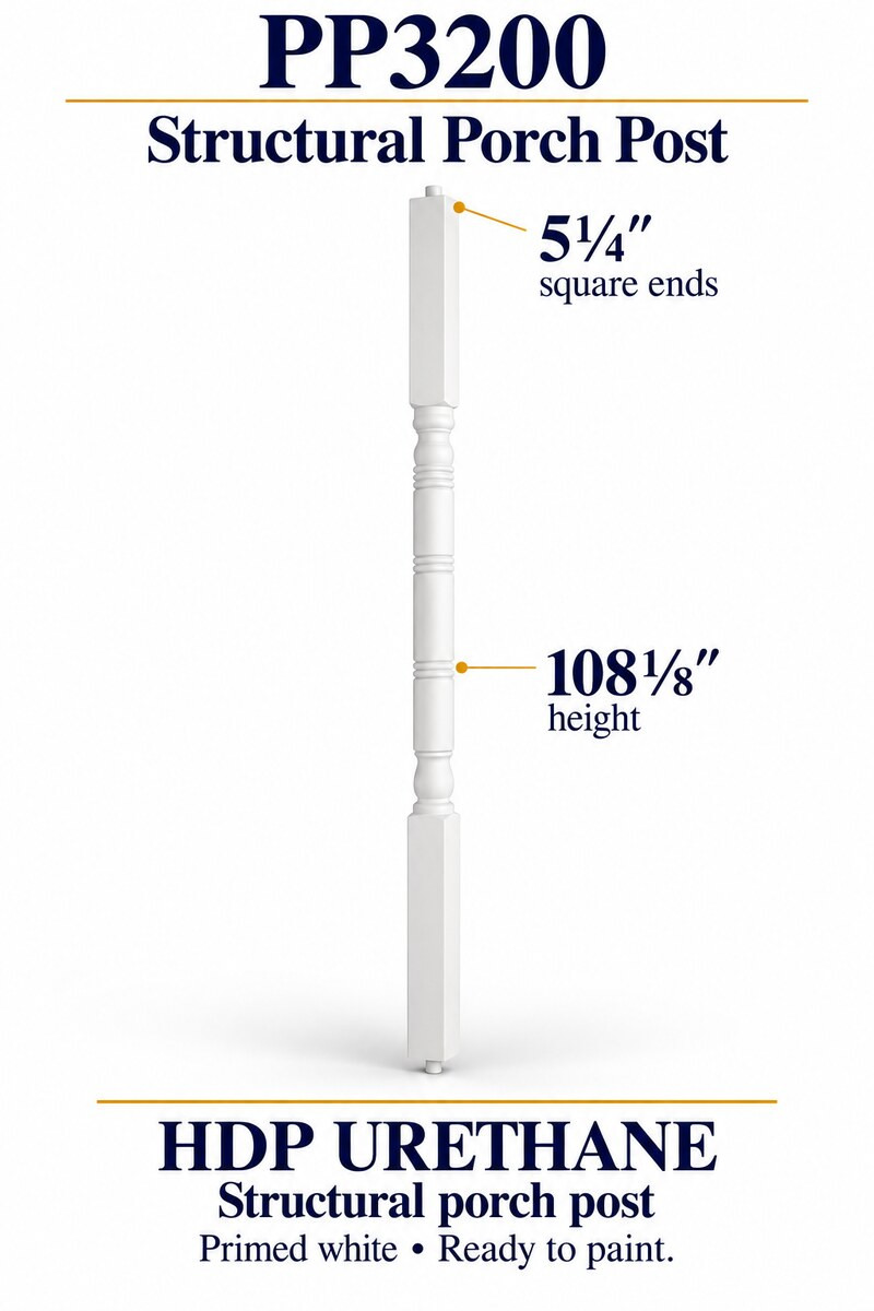 PP3200 Structural Porch Post – 5¼″ square ends × 108⅛″ height
