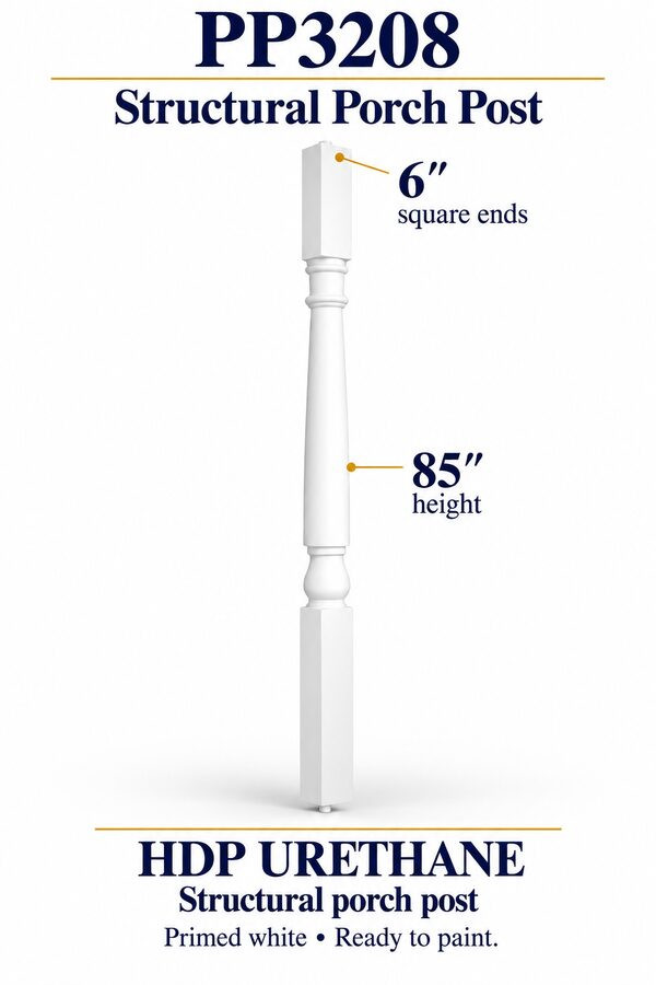 PP3208 Structural Porch Post – 6″ square ends × 85″ height