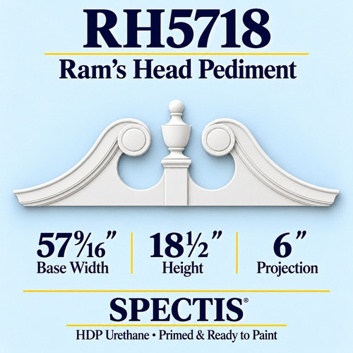 RH5718 rams head pediment
