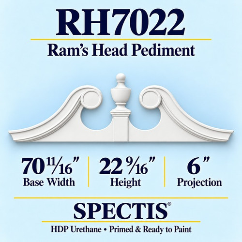 RH7022 rams head pediment