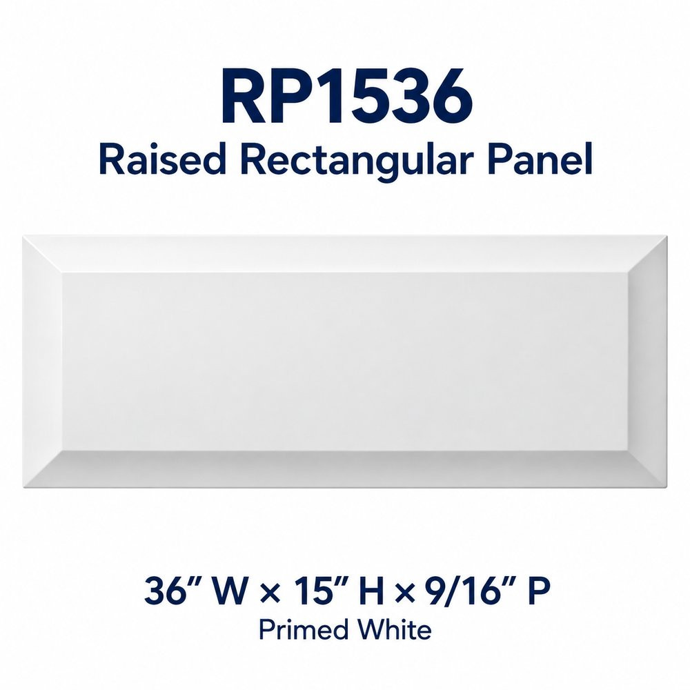 RP1536 Raised Rectangular Panel; 36″ W × 15″ H × 9/16″ P