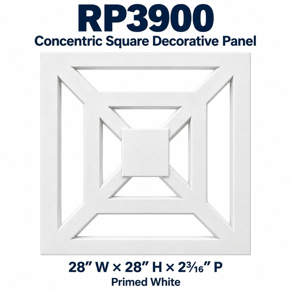 RP3900 Concentric Square Decorative Panel; 28″ W × 28″ H × 2³⁄₁₆″ P