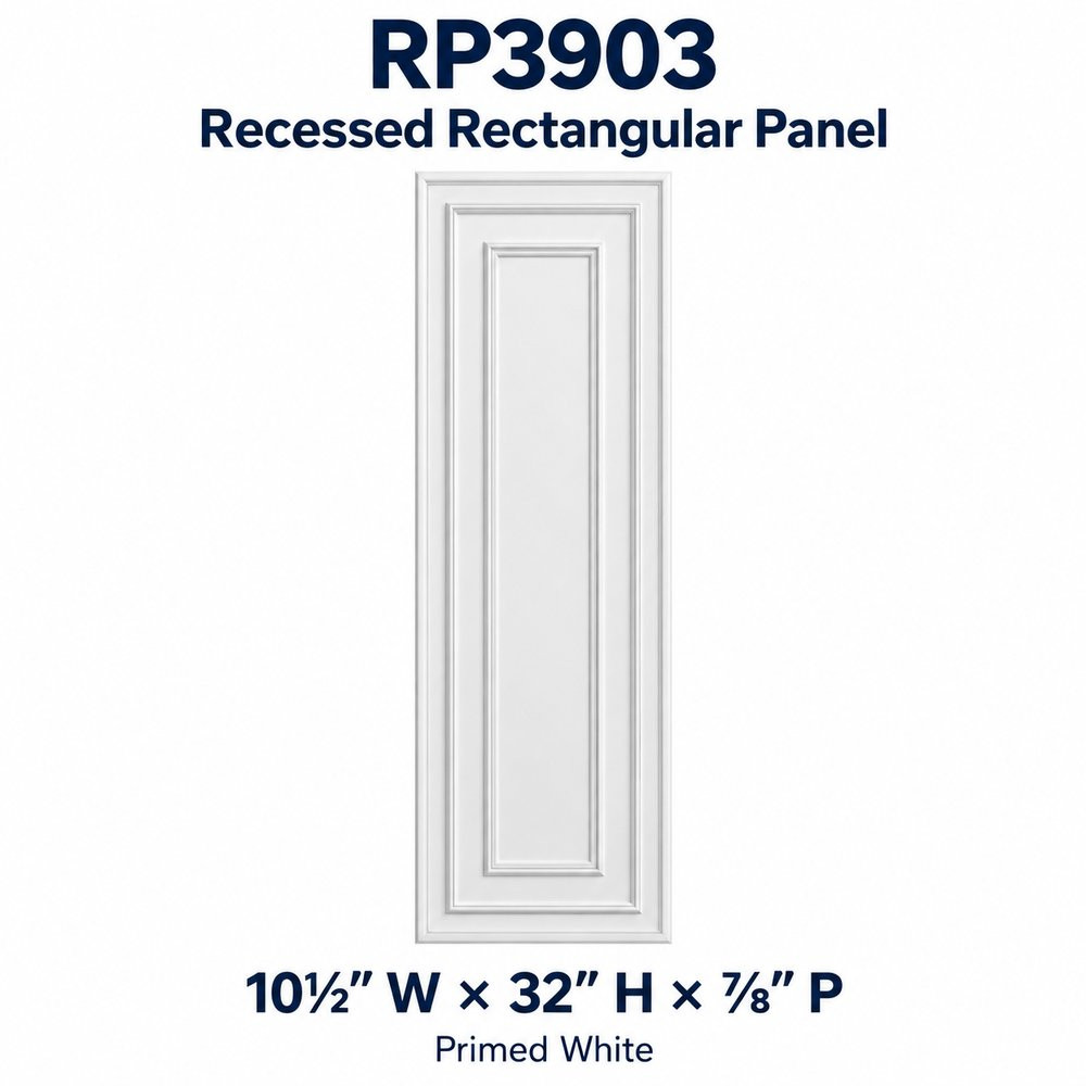 RP3903 Recessed Rectangular Panel; 10½″ W × 32″ H × ⅞″ P