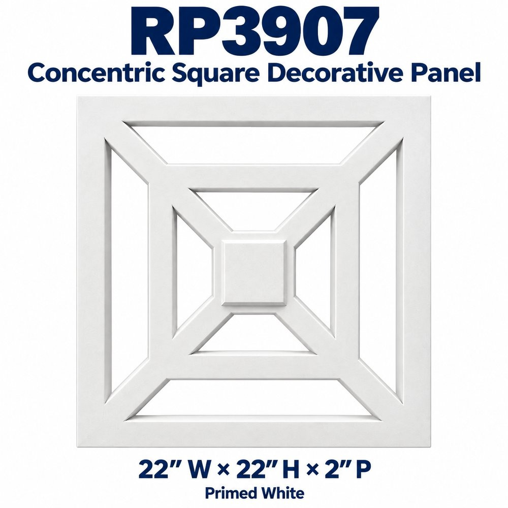 RP3907 Concentric Square Decorative Panel; 22″ W × 22″ H × 2″ P