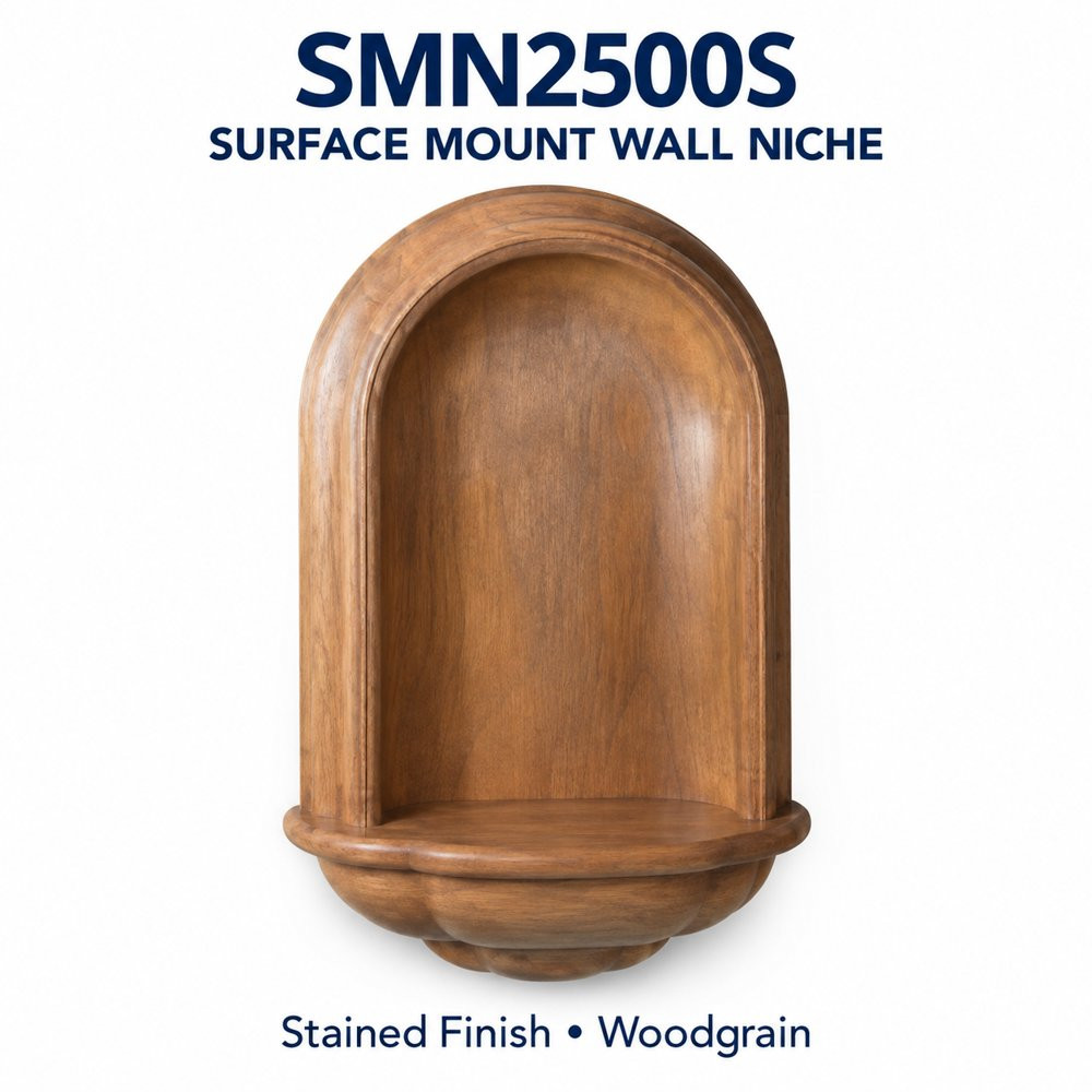 SMN2500S Surface Mount Wall Niche, Stained woodgrain