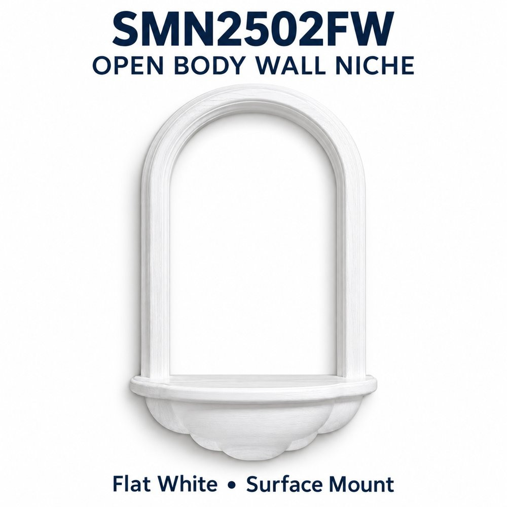 SMN2502FW Open Body Surface Mount Wall Niche, Flat white