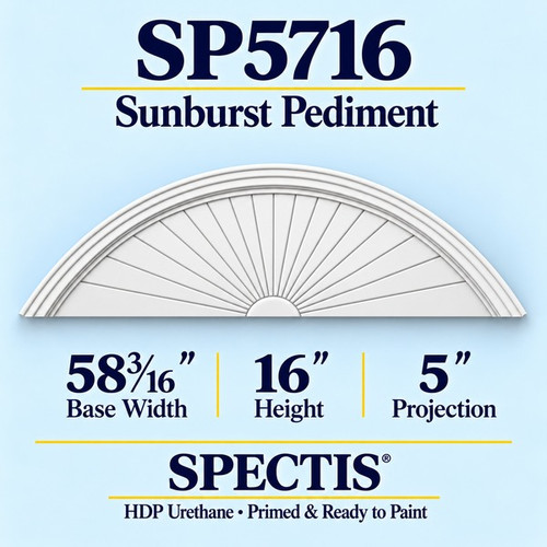 SP5716 sunburst pediment