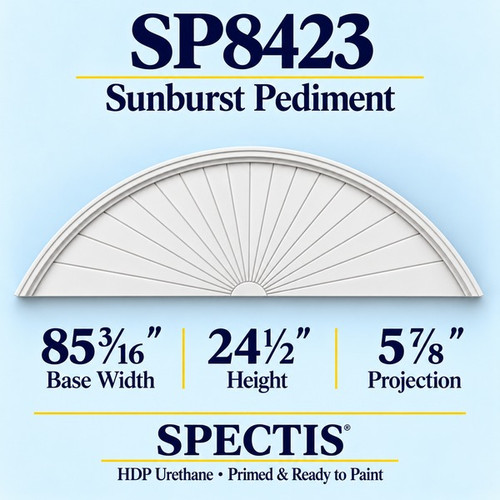 SP8423 sunburst pediment