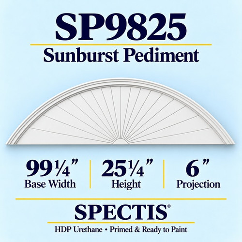 SP9825 sunburst pediment