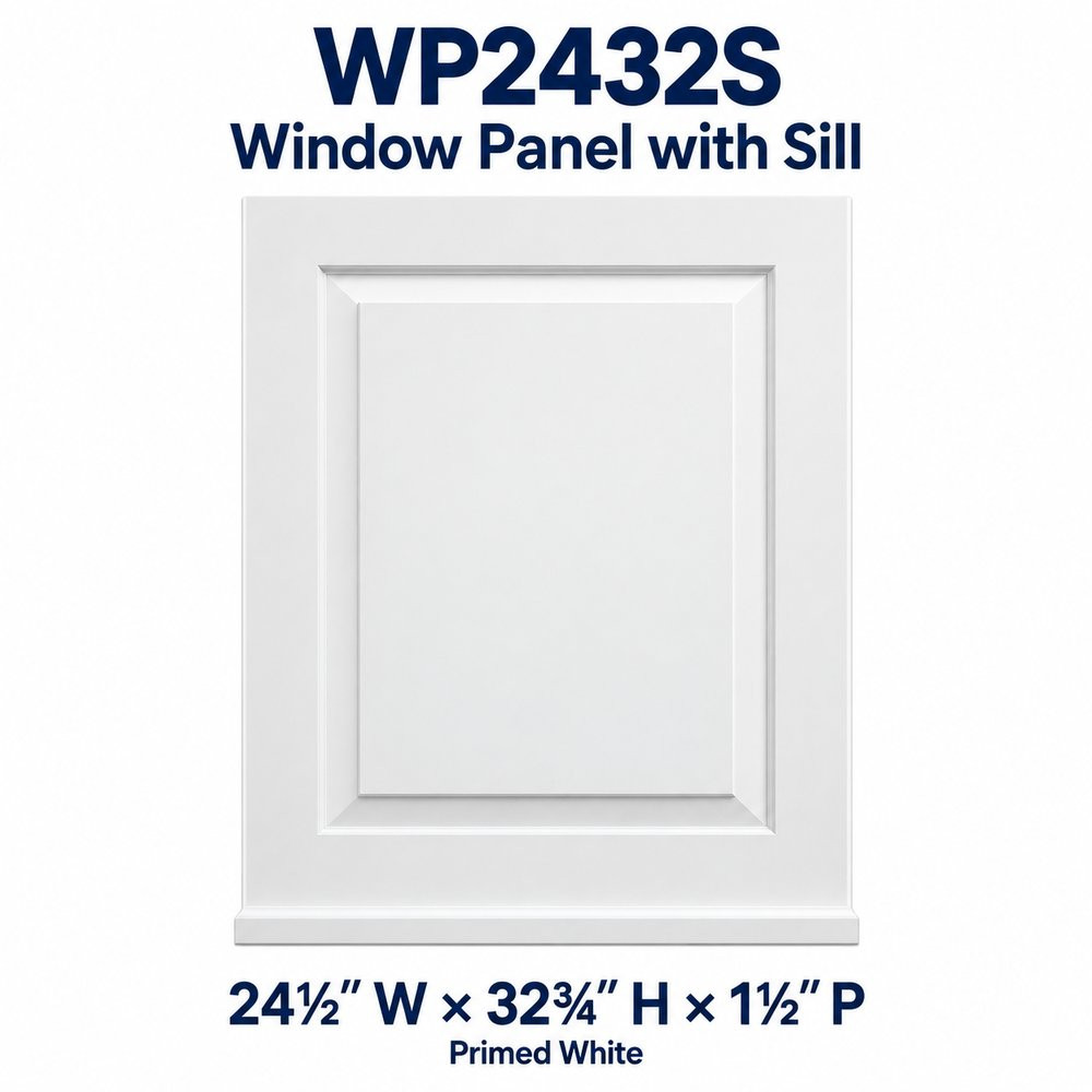 WP2432S Window Panel with Sill; 24½″ W × 32¾″ H × 1½″ P