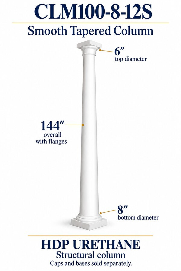 CLM100-8-12S Smooth Tapered Structural Column – 8″ bottom × 6″ top × 144″ overall