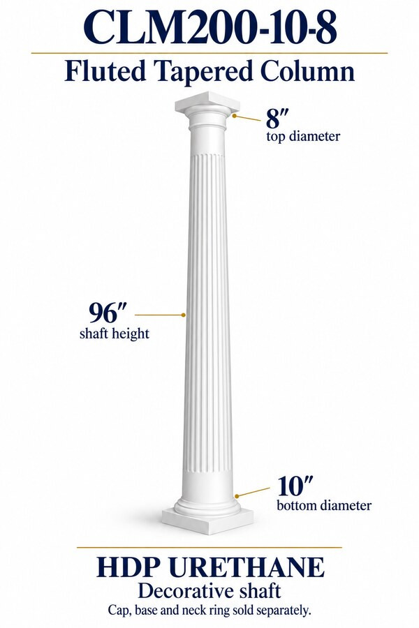 Fluted tapered decorative column.