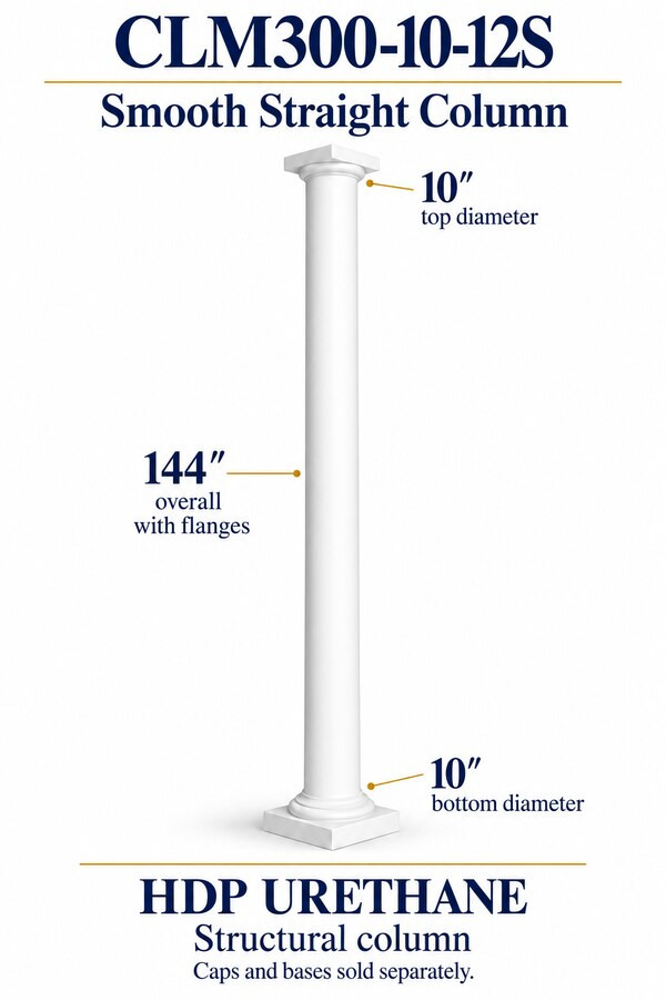 CLM300-10-12S Smooth Straight Structural Column – 10″ diameter × 144″ overall