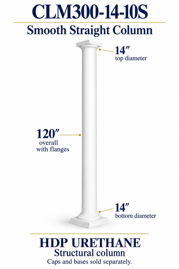 CLM300-14-10S Smooth Straight Structural Column – 14″ diameter × 120″ overall