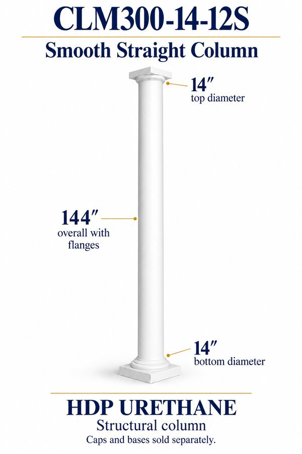 CLM300-14-12S Smooth Straight Structural Column – 14″ diameter × 144″ overall
