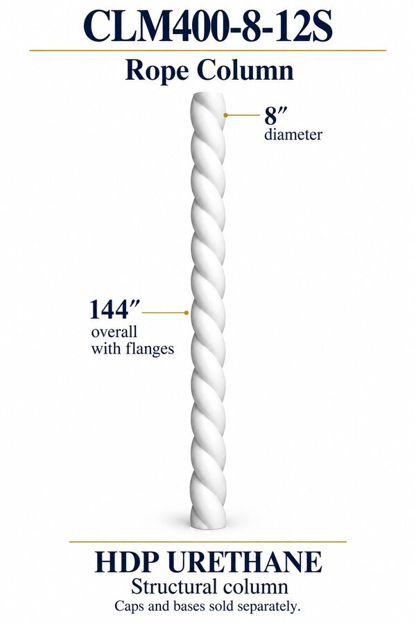 CLM400-8-12S Rope Structural Column – 8″ diameter × 144″ overall