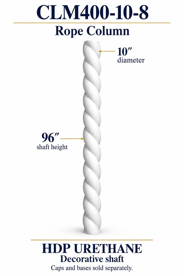 CLM400-10-8 Rope Decorative Column – 10″ diameter × 96″ shaft