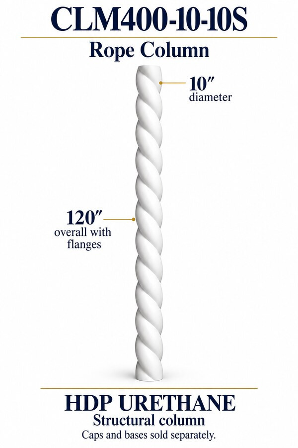 CLM400-10-10S Rope Structural Column – 10″ diameter × 120″ overall