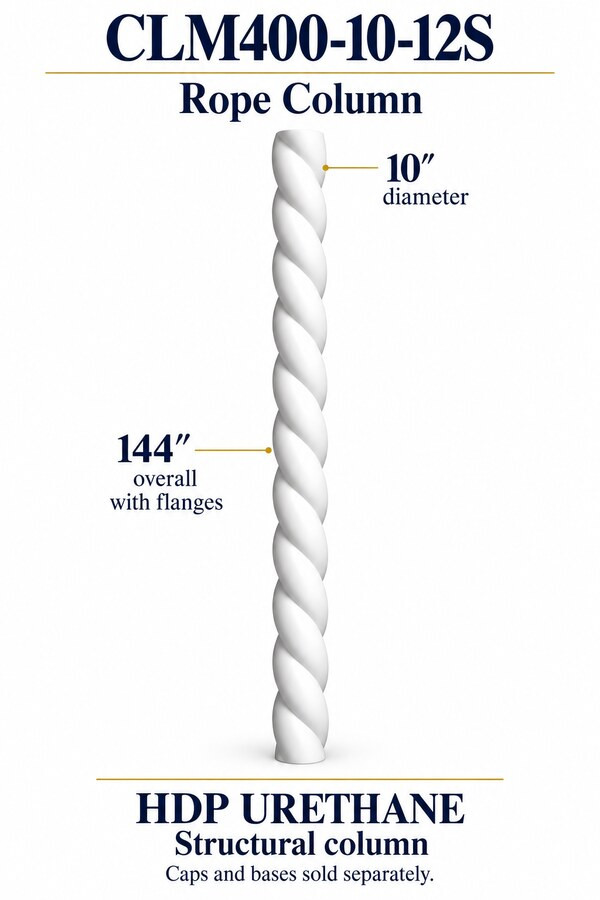 CLM400-10-12S Rope Structural Column – 10″ diameter × 144″ overall