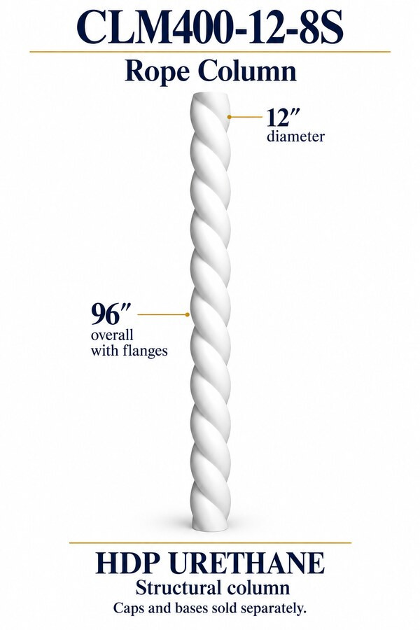 CLM400-12-8S Rope Structural Column – 12″ diameter × 96″ overall