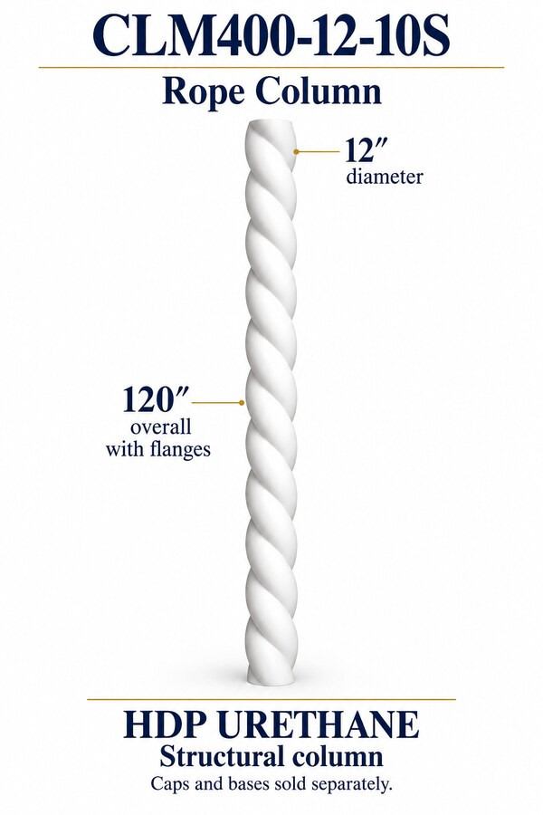 CLM400-12-10S Rope Structural Column – 12″ diameter × 120″ overall