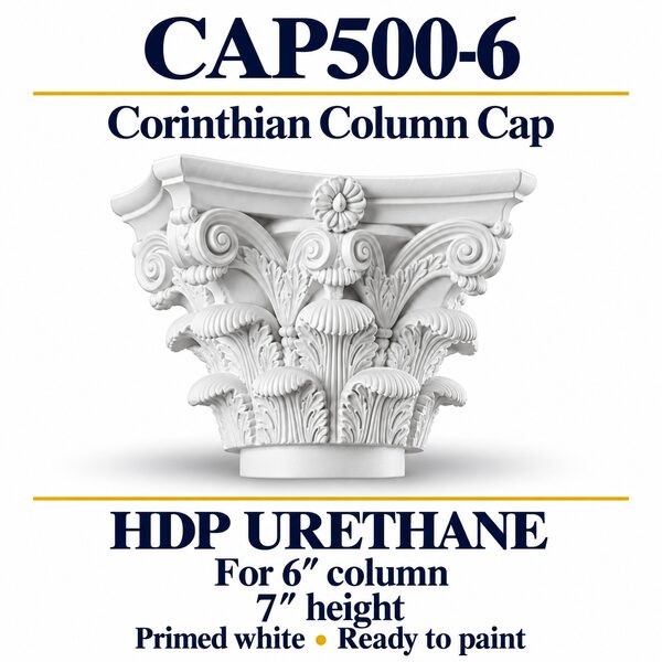 CAP500-6 Corinthian Column Cap – 7″ height | Fits 6″ column