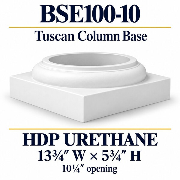 BSE100-10 Tuscan Column Base – 13¾″ W × 5¾″ H | 10¼″ opening
