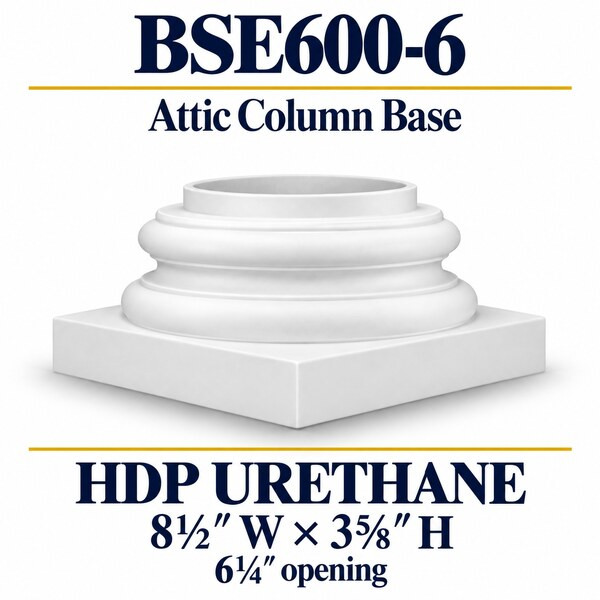 BSE600-6 Attic Column Base – 8½″ W × 3⅝″ H | 6¼″ opening