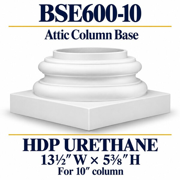 BSE600-10 Attic Column Base – 13½″ W × 5⅝″ H | For 10″ column