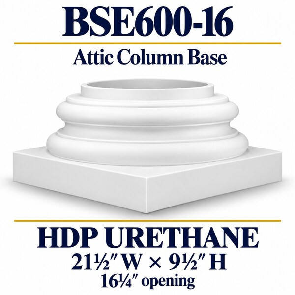 BSE600-16 Attic Column Base – 21½″ W × 9½″ H | 16¼″ opening