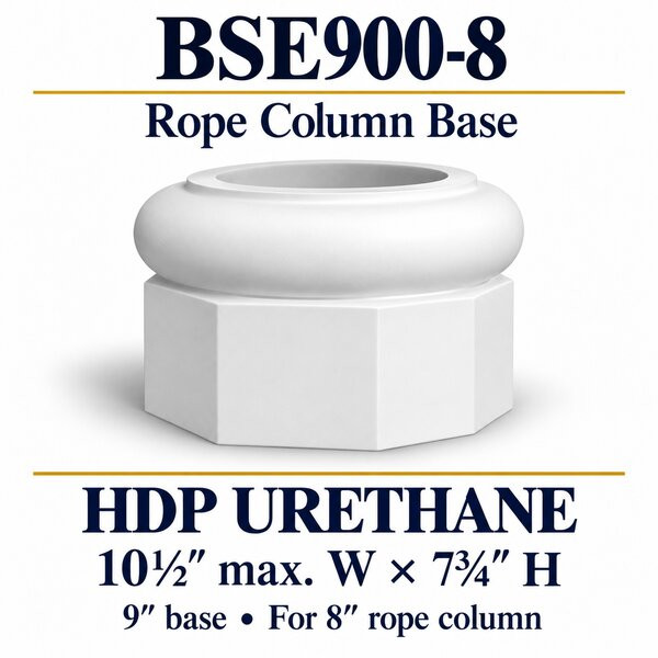 BSE900-8 Rope Column Base – 10½″ max. W × 7¾″ H | 9″ base