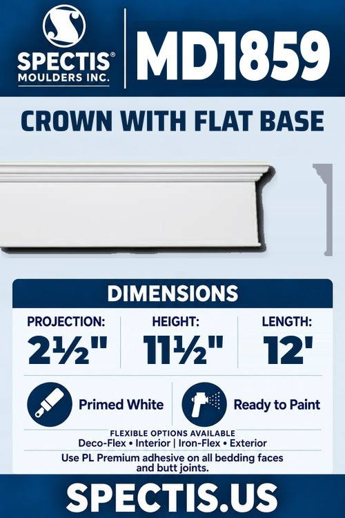 MD1859 crown with flat base section and side profile