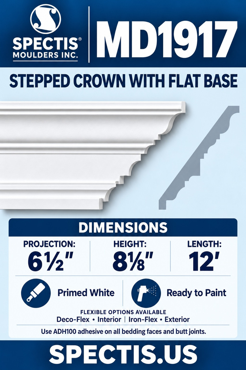MD1917 stepped crown with flat base section and side profile