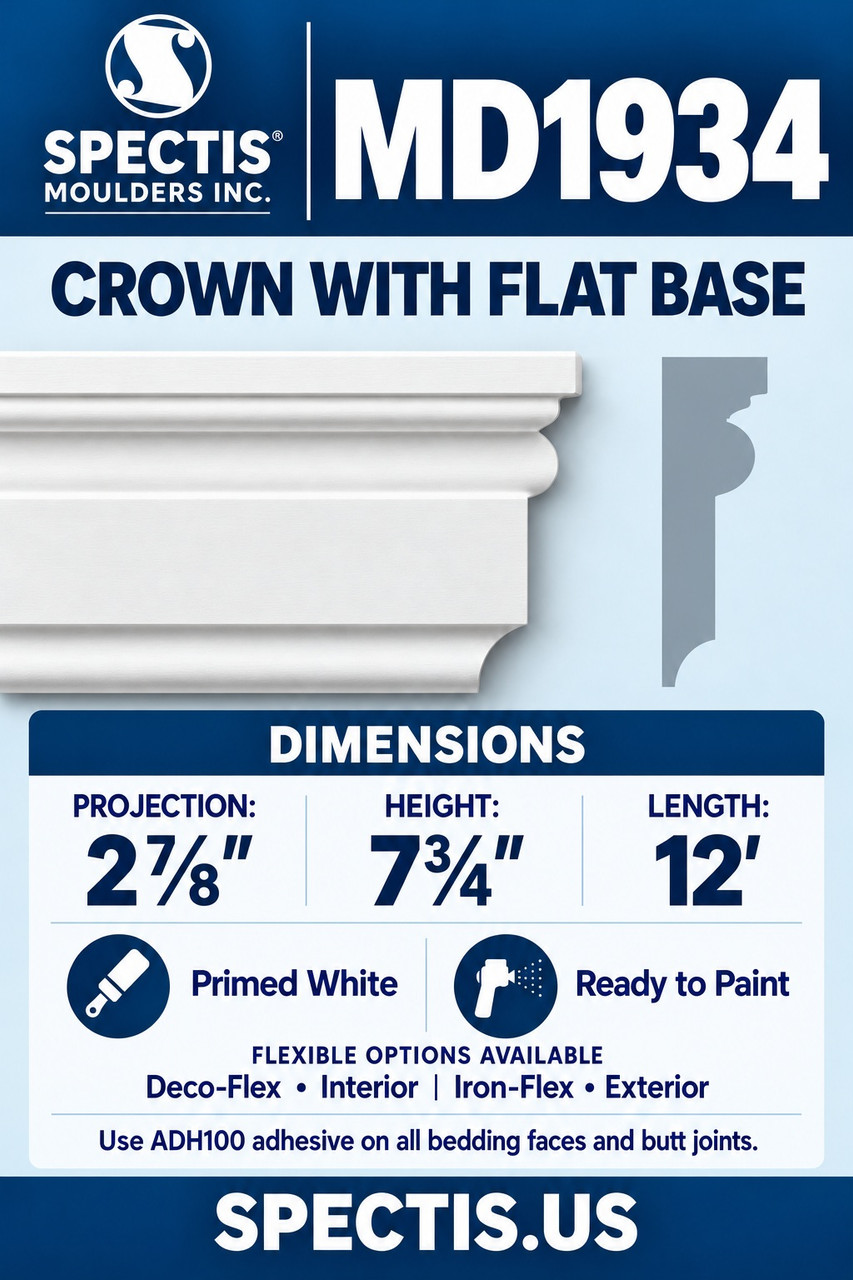 MD1934 crown with flat base section and side profile