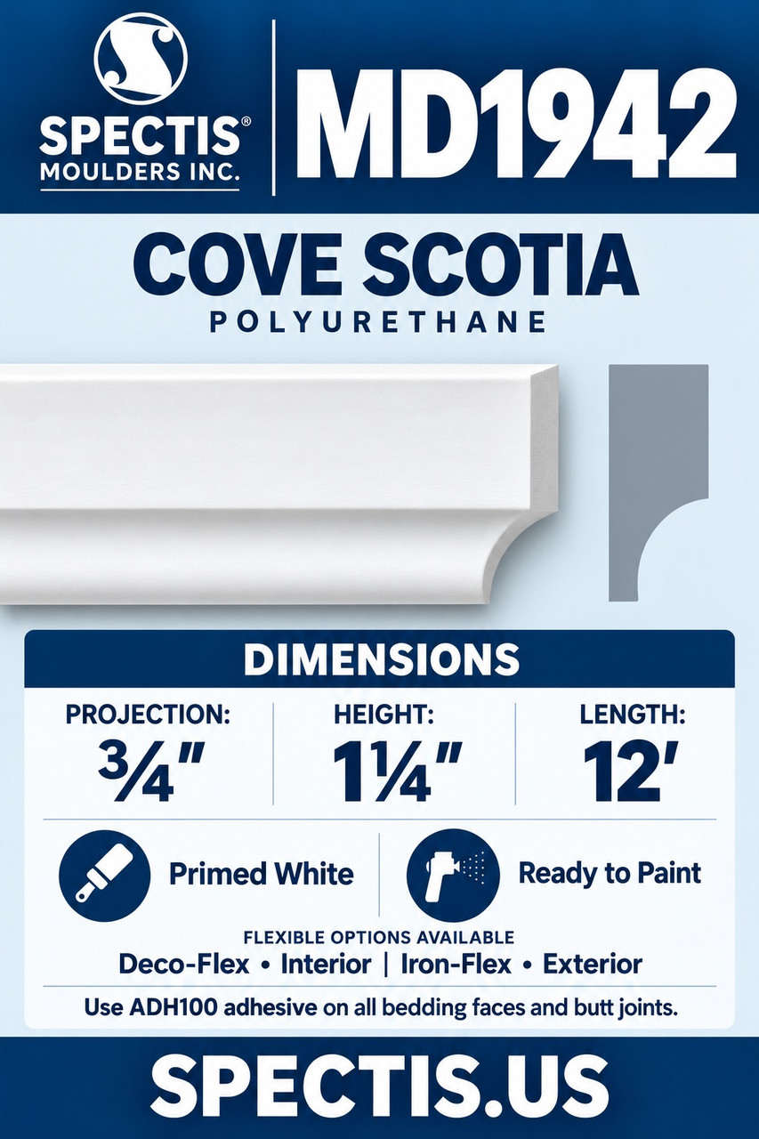MD1942 cove scotia section and side profile