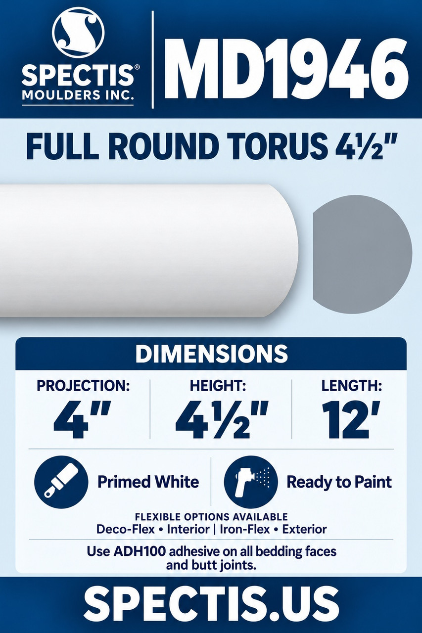 MD1946 full round torus 4½″ section and side profile