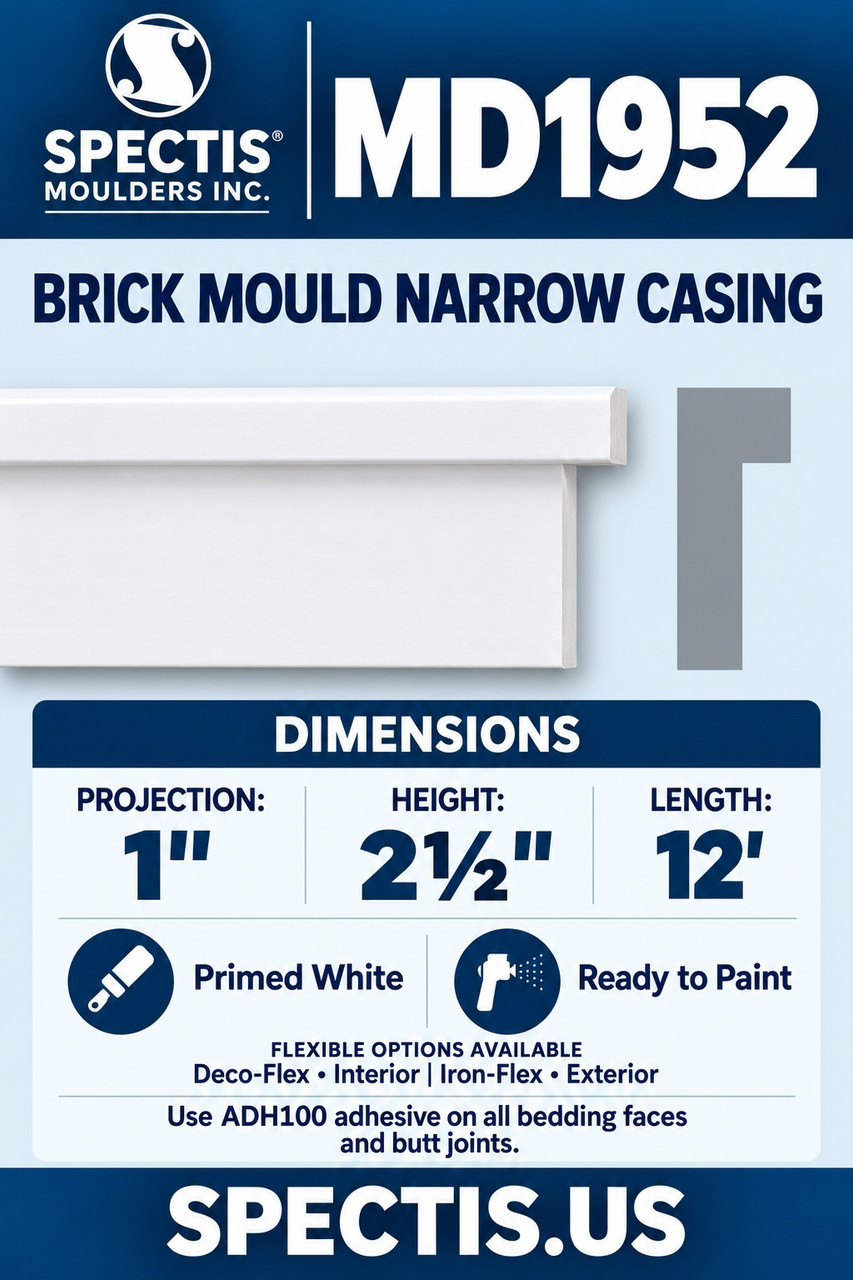 MD1952 brick mould narrow casing section and side profile