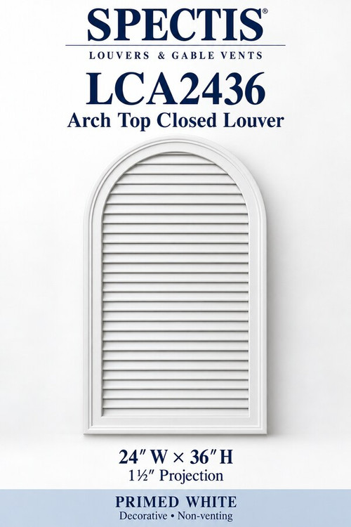 LCA2436 Arch Top Closed Louver, 24″ wide × 36″ high × 1 1/2″ projection