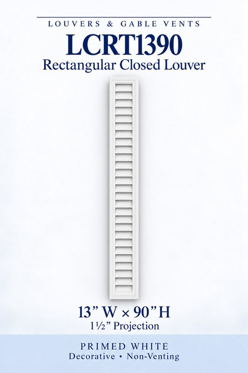 LCRT1390 Rectangular Closed Louver, 13″ wide × 90″ high × 1 1/2″ projection