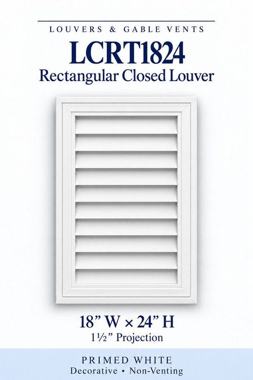 LCRT1824 Rectangular Closed Louver, 18″ wide × 24″ high × 1 1/2″ projection